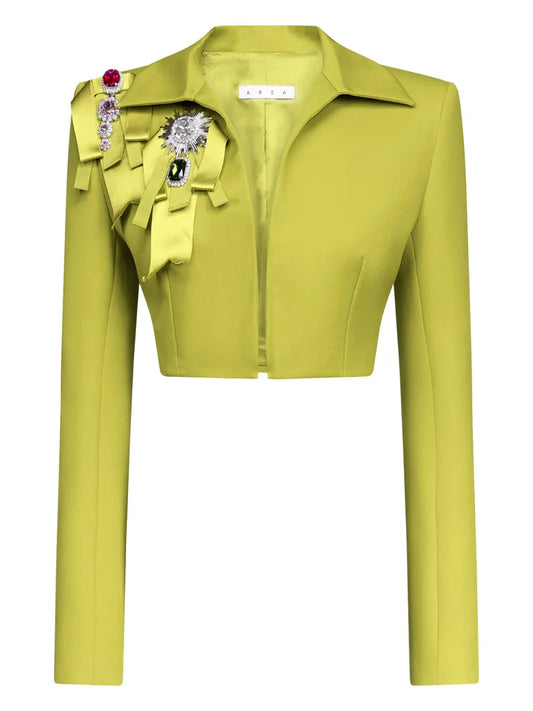 Crystal-Embellished Cropped Jacket