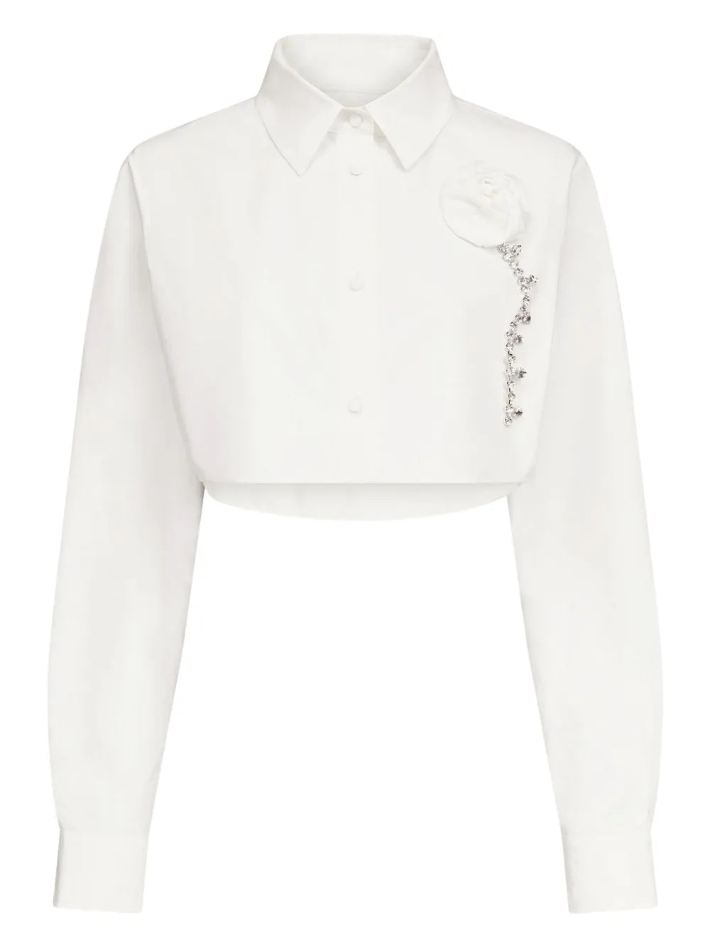 Crystal-Embellished Cropped Shirt