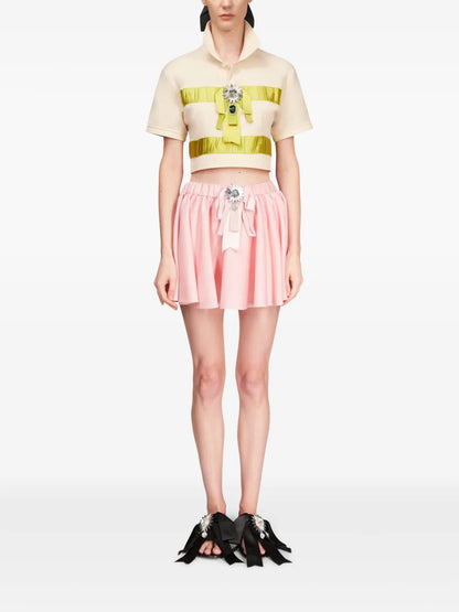 Crystal-Embellished Cropped Top