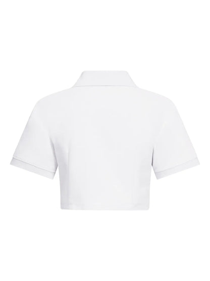 Crystal-Embellished Cropped Polo