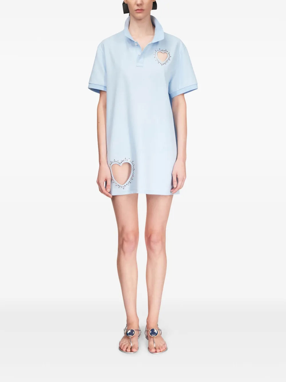 Crystal-Embellished Cut-Out Minidress