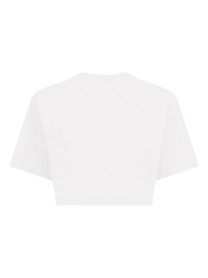 Crystal-Embellished Cropped T-Shirt