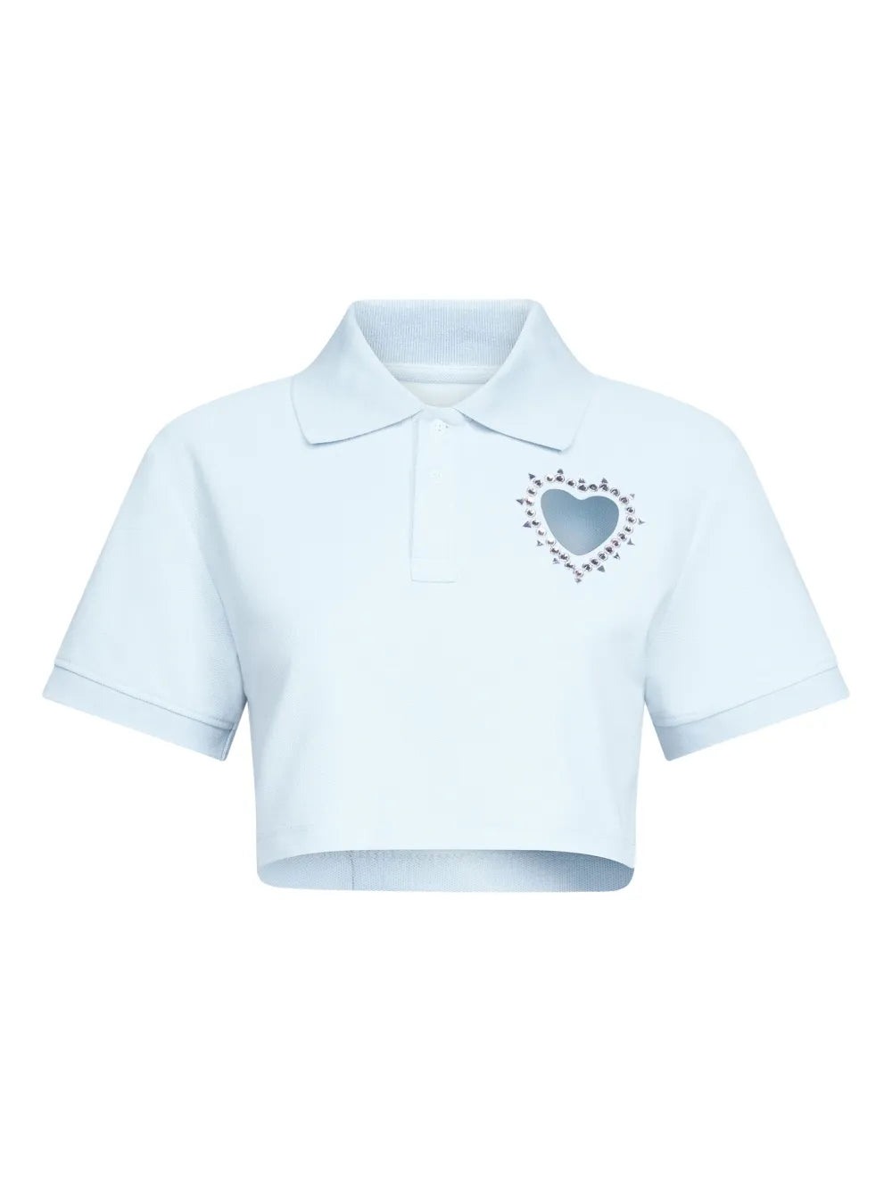 Crystal-Embellished Cropped Polo