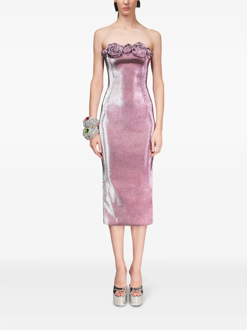 Lamé Midi Dress