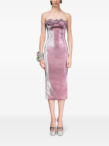 Lamé Midi Dress