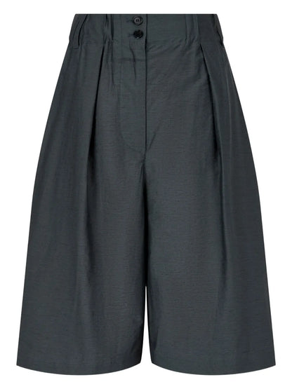 Pleated Wide-Leg Shorts