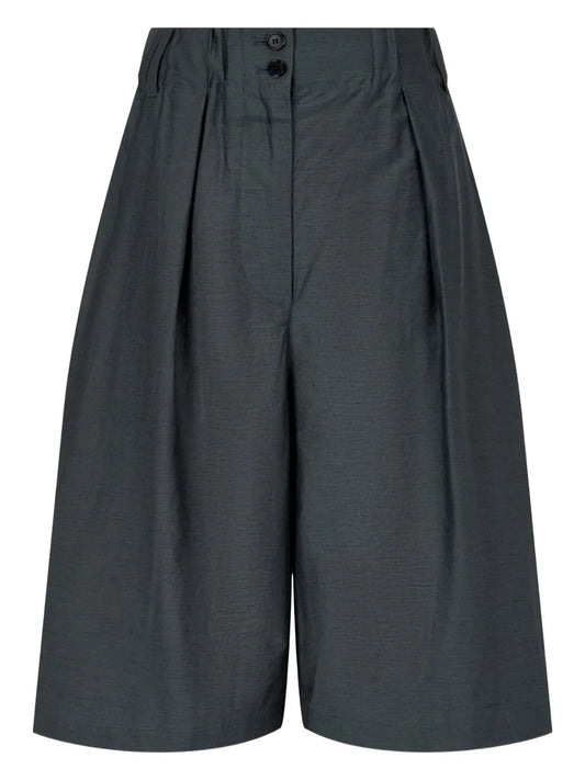 Pleated Wide-Leg Shorts