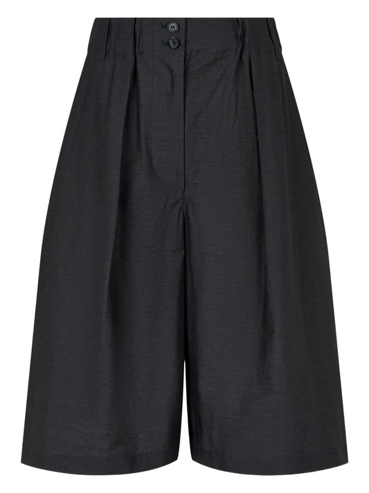 Pleated Wide-Leg Shorts