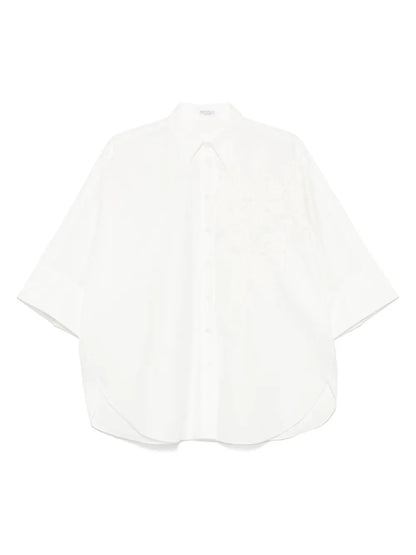 Floral-Appliqué Shirt