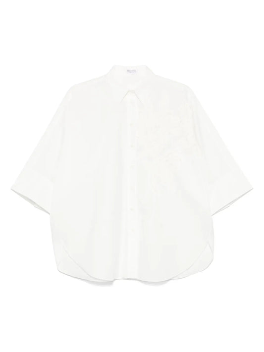 Floral-Appliqué Shirt