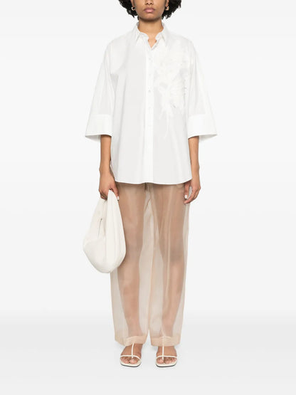 Floral-Appliqué Shirt