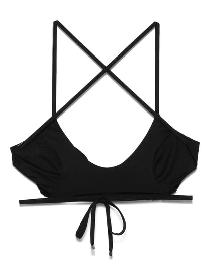 Floral-Appliqué Bikini Top