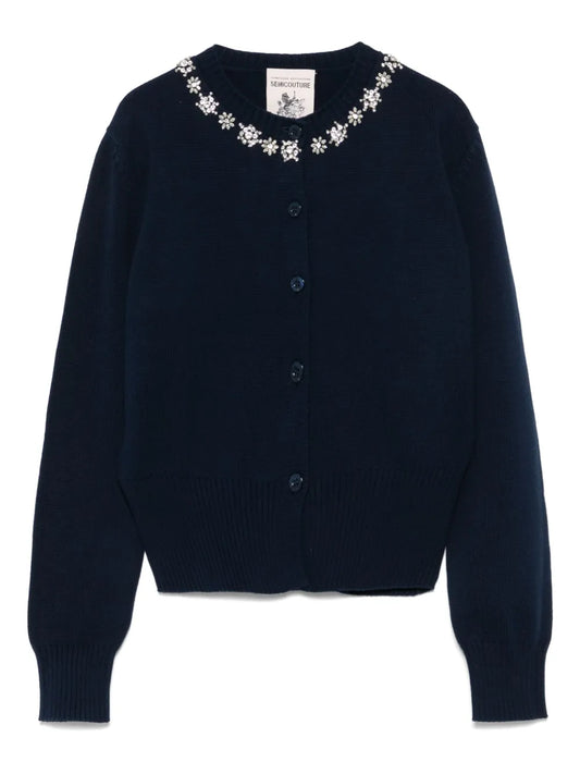 Rhinestone-Embellished Cardigan