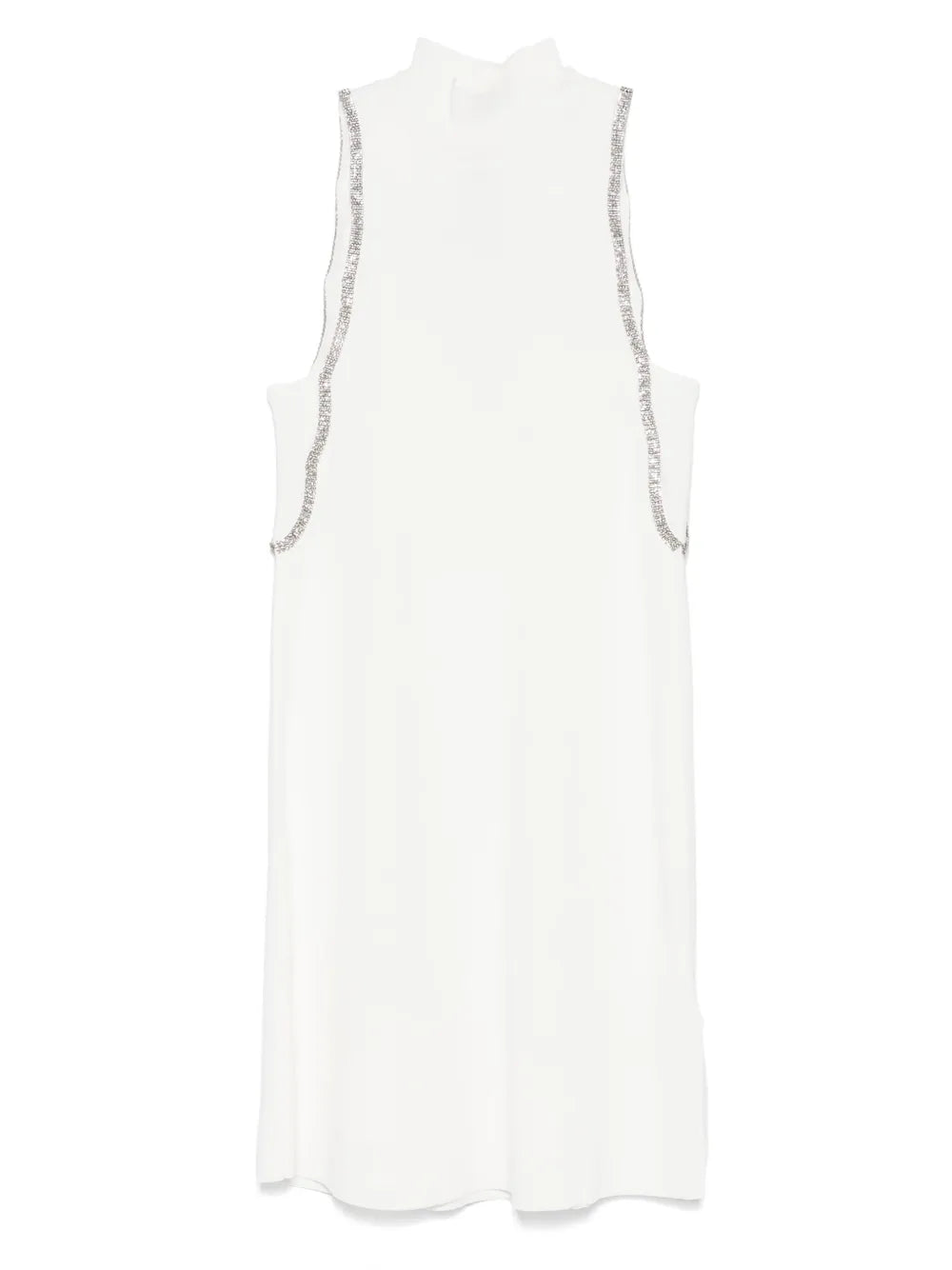 Rhinestone-Embellished Knitted Mini Dress