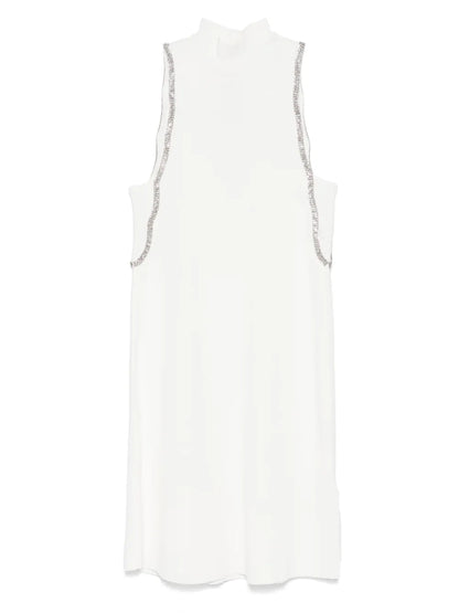 Rhinestone-Embellished Knitted Mini Dress