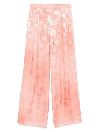 Floral-Jacquard Trousers