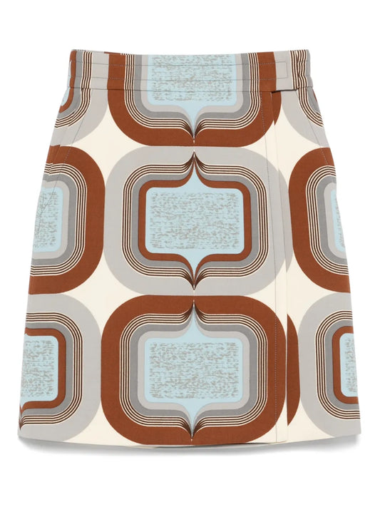 Geometric-Print Mini Skirt