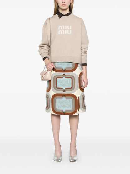 Geometric-Print Mini Skirt