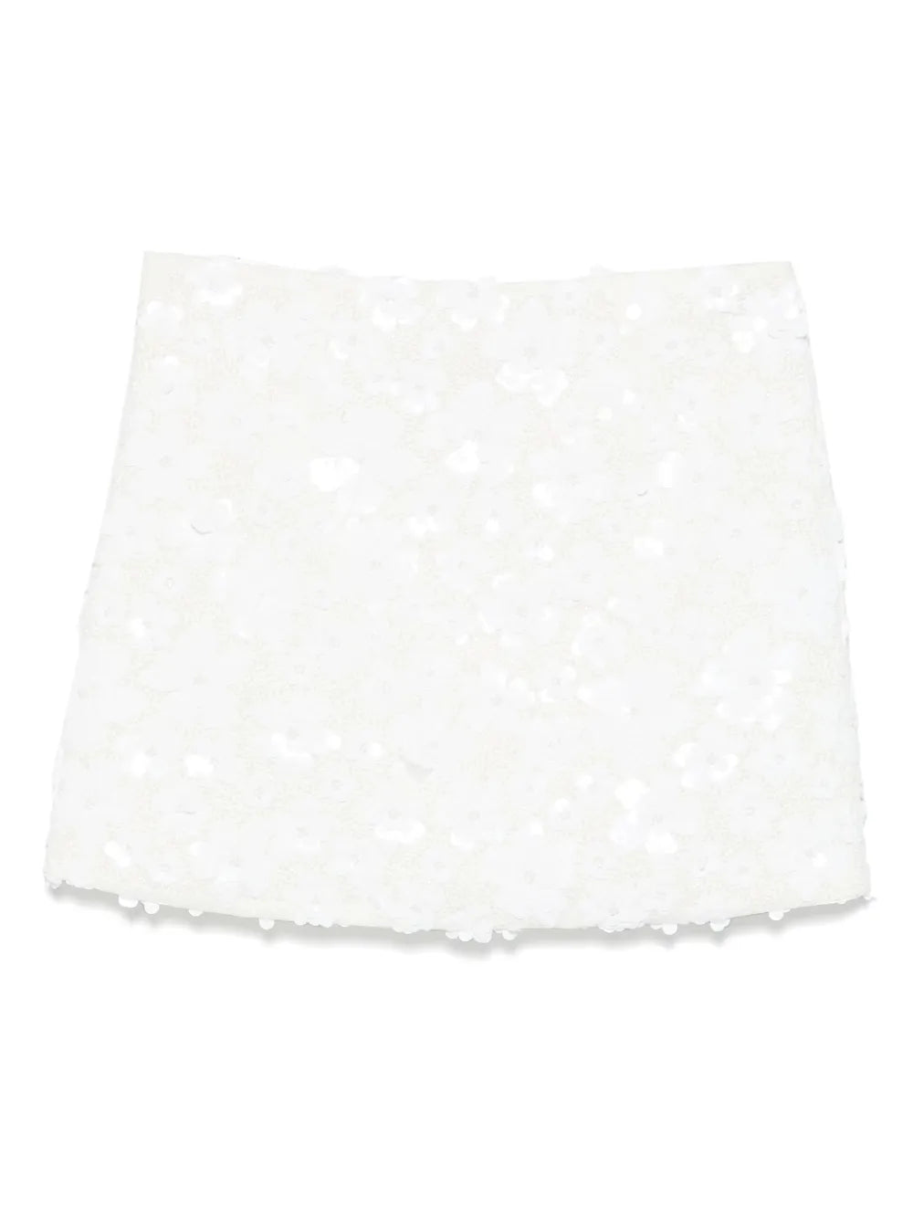 Floral-Embellished Scuba-Jersey Mini Skirt