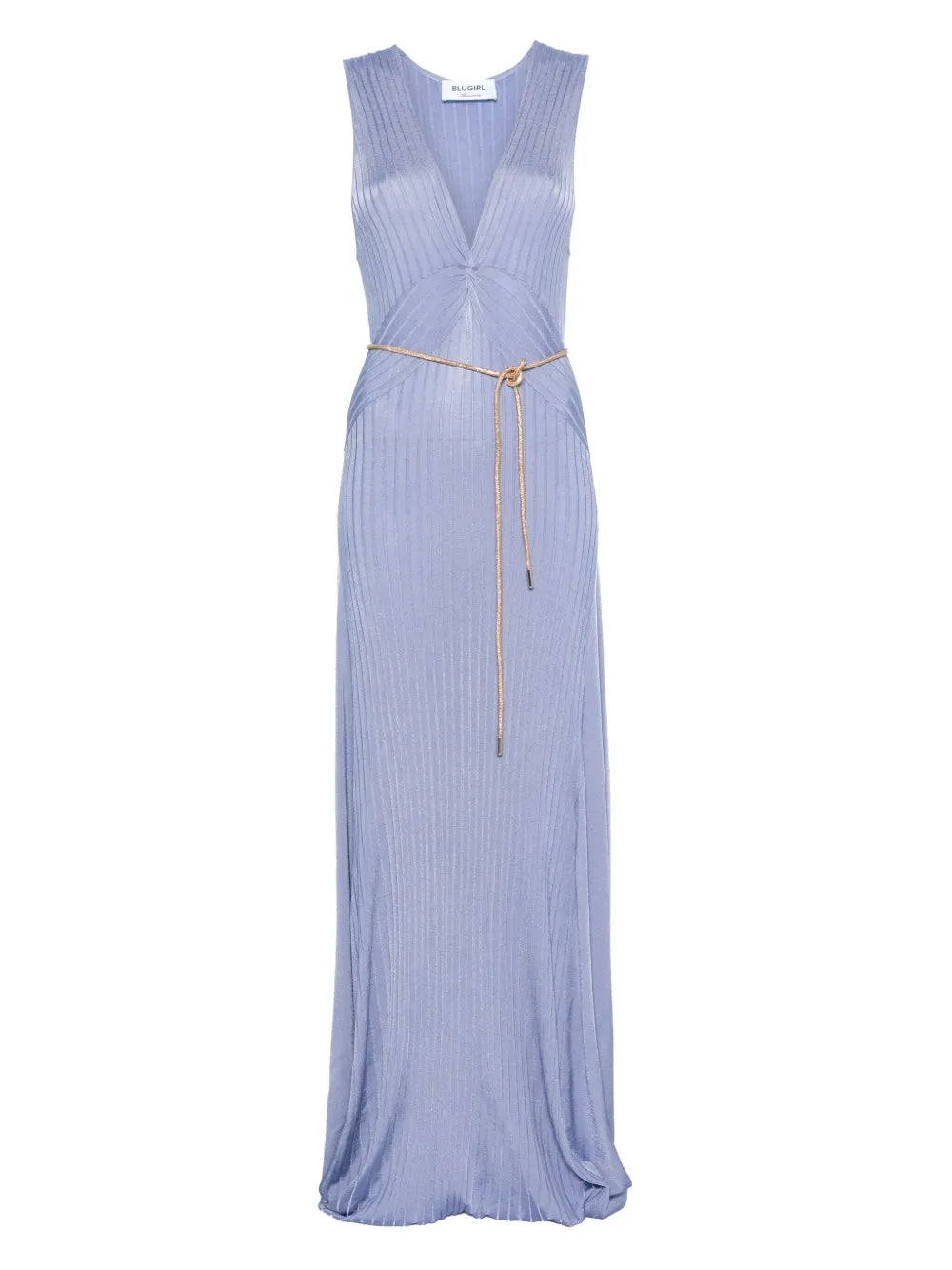 Necklace-Detail Draped Maxi Dress