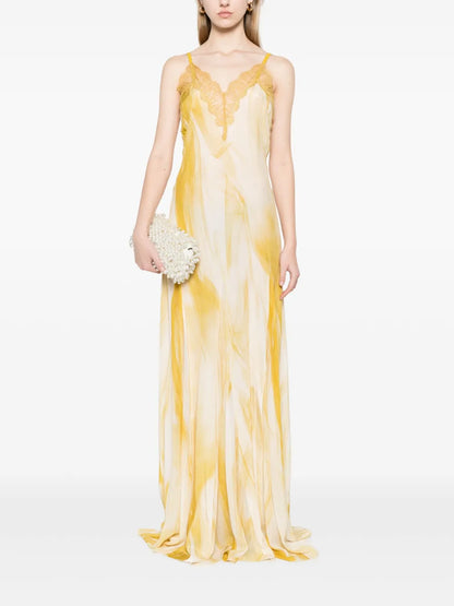 Lace-Trim Maxi Dress
