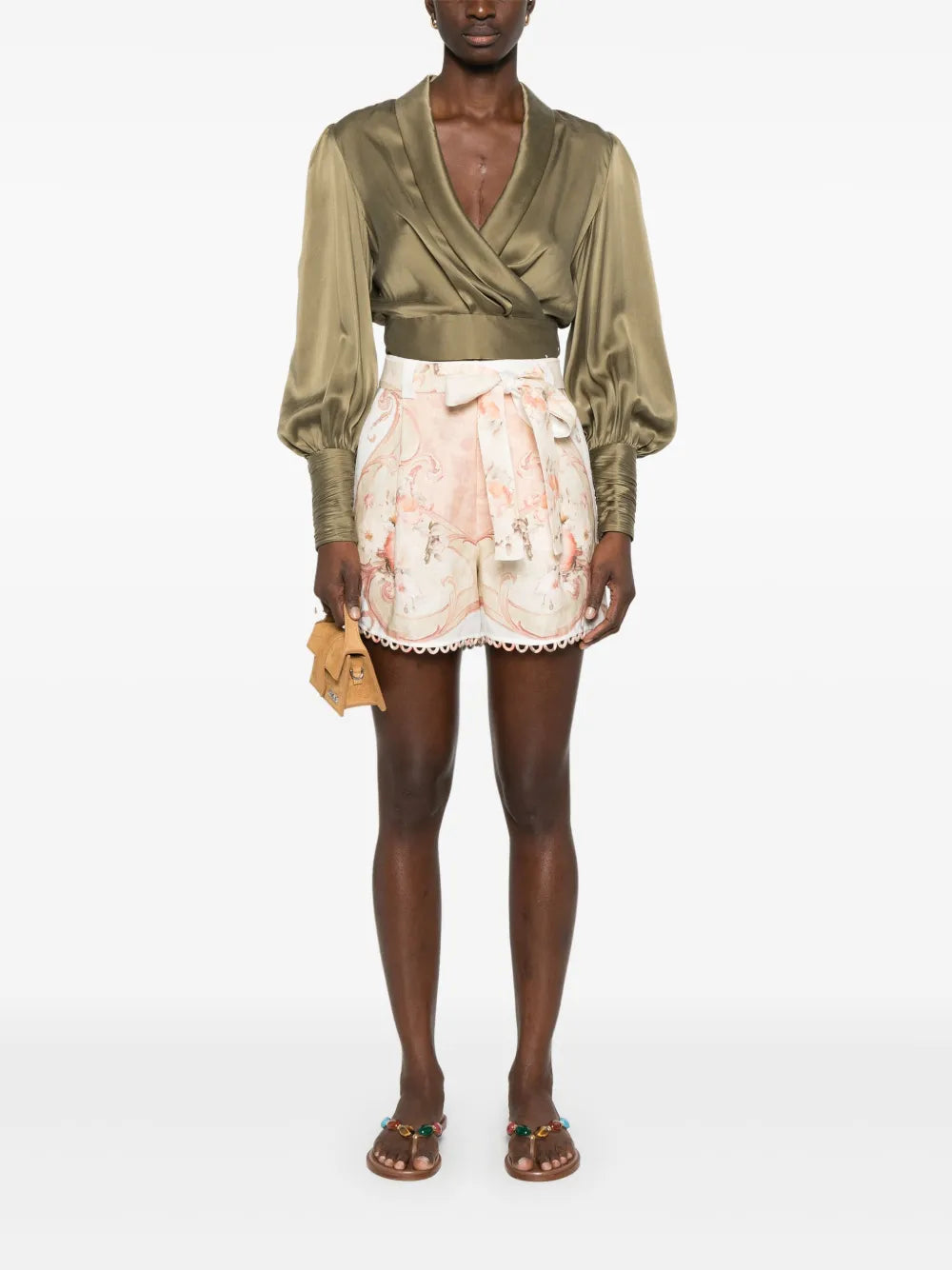 Printed Linen Shorts