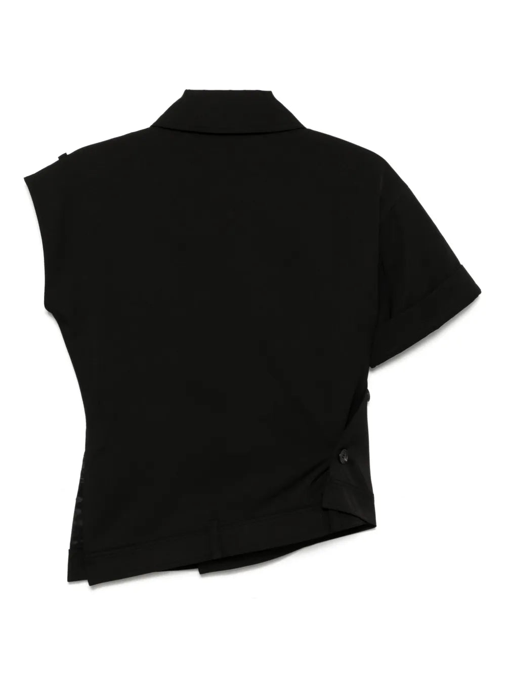 Muti Button Twisted Collared Top
