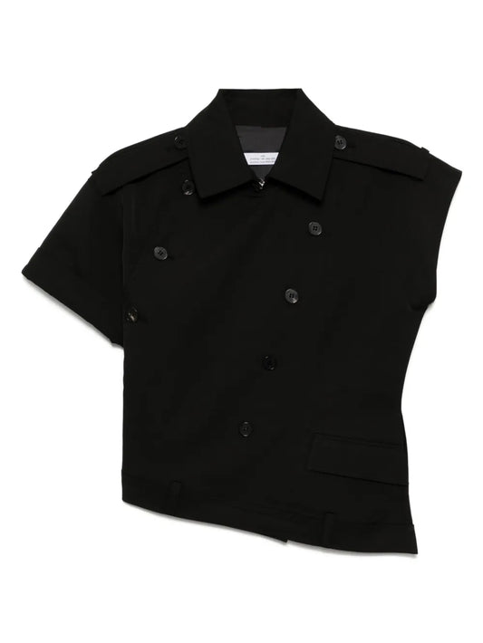Muti Button Twisted Collared Top