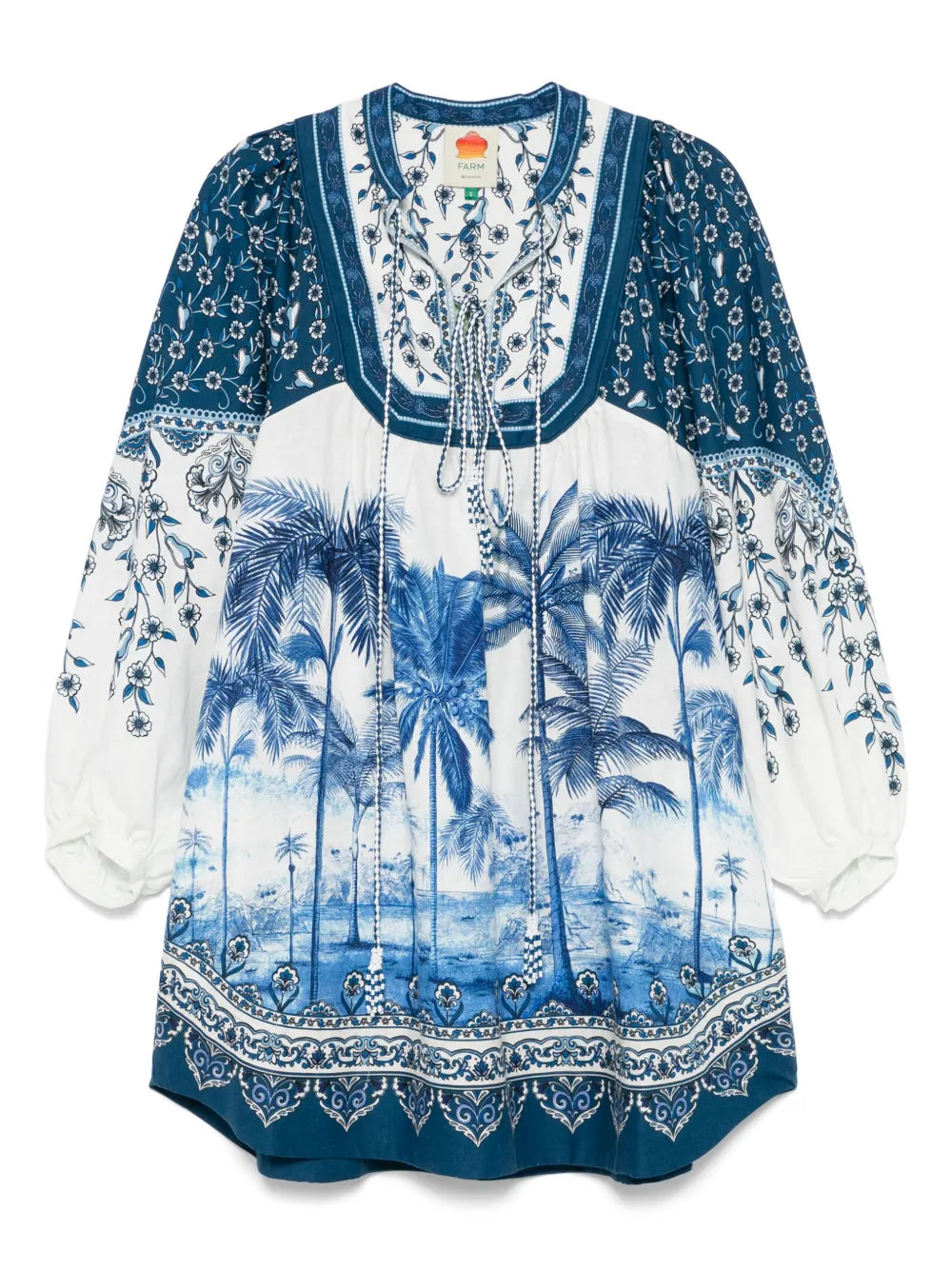 Palm Tree-Print Mini Dress