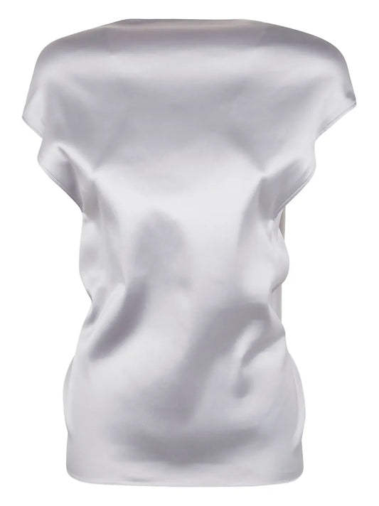 Draped Satin Top