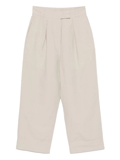 Pleated Cropped Trousers