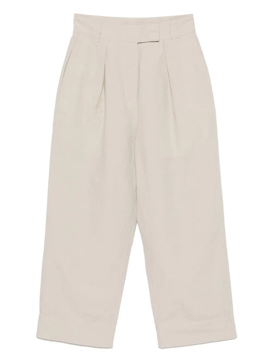 Pleated Cropped Trousers