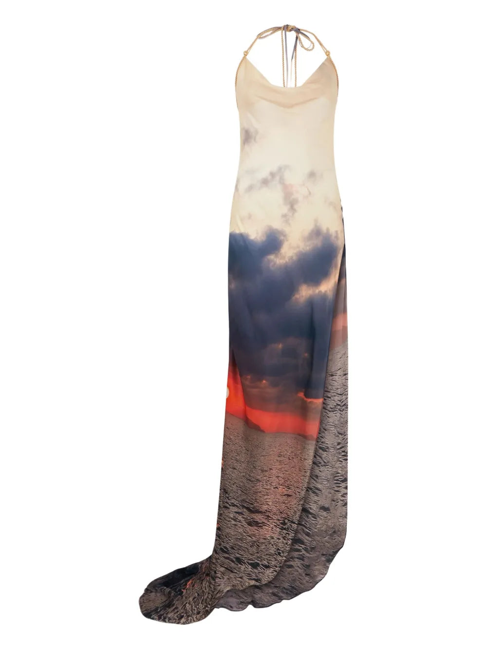 Abstract-Print Maxi Dress