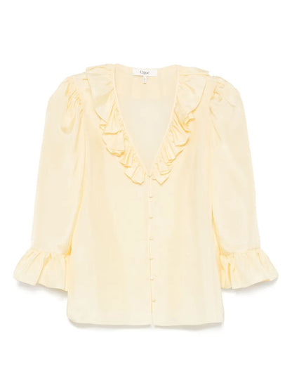 Ruffled Silk Blouse