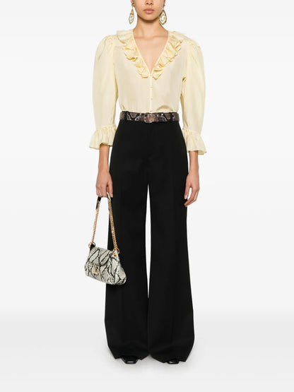 Ruffled Silk Blouse