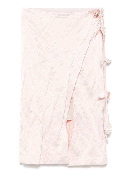 Crinkled Wrapped Midi Skirt