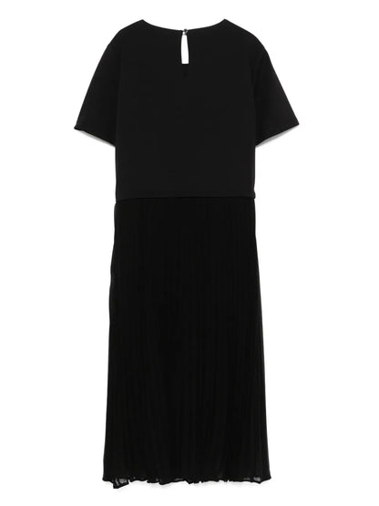 Plissé-Detailed Midi Dress