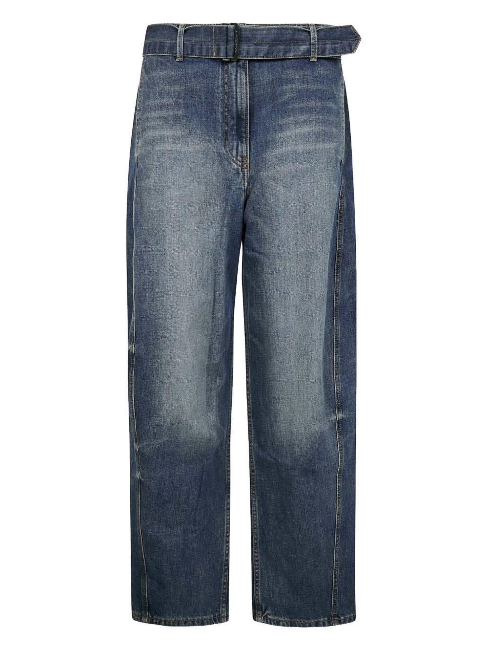 Belted Wide-Leg Jeans