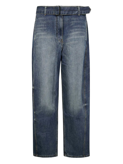 Belted Wide-Leg Jeans