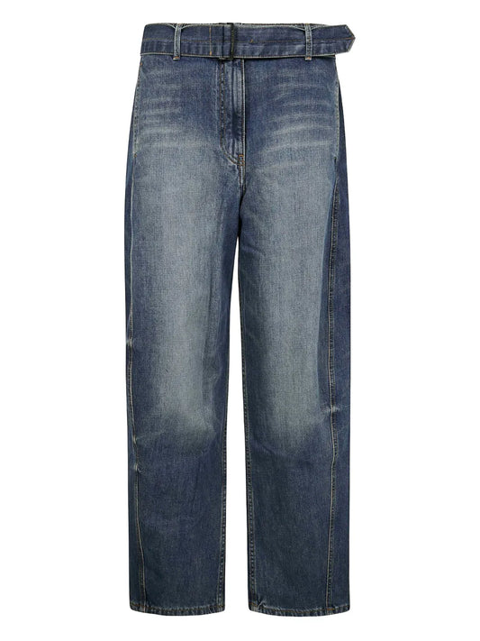 Belted Wide-Leg Jeans