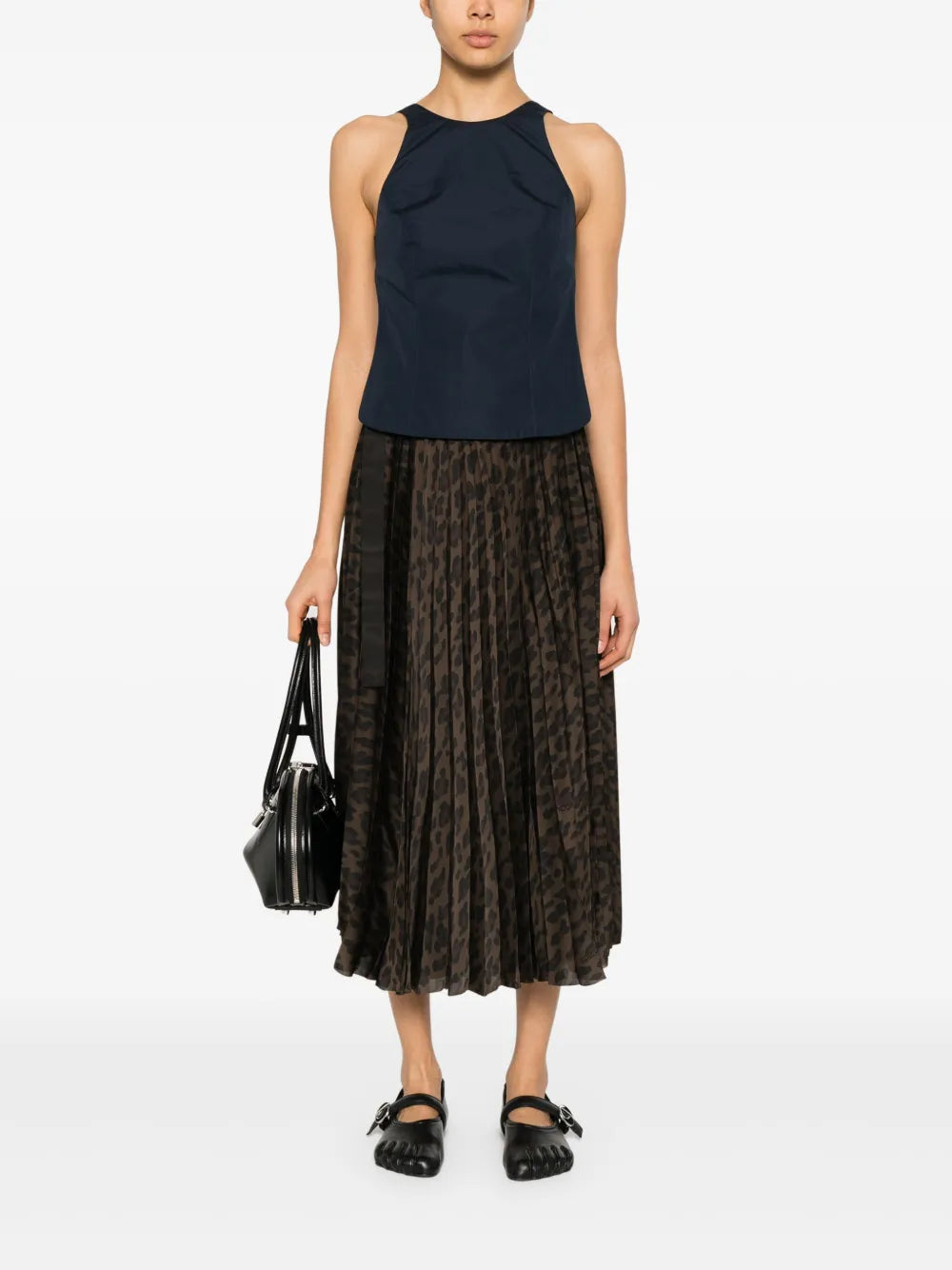 Leopard-Print Midi Skirt