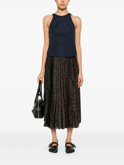 Leopard-Print Midi Skirt
