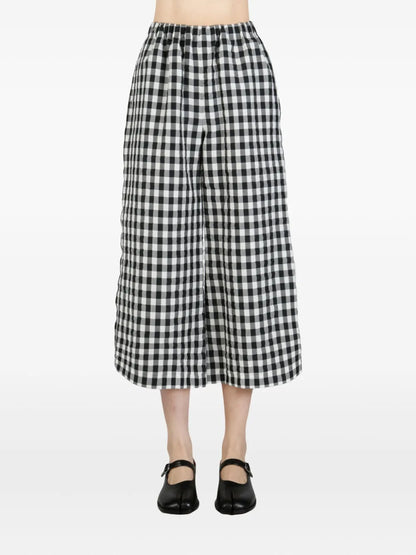 Gingham-Pattern Trousers