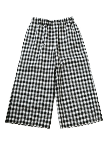 Gingham-Pattern Trousers