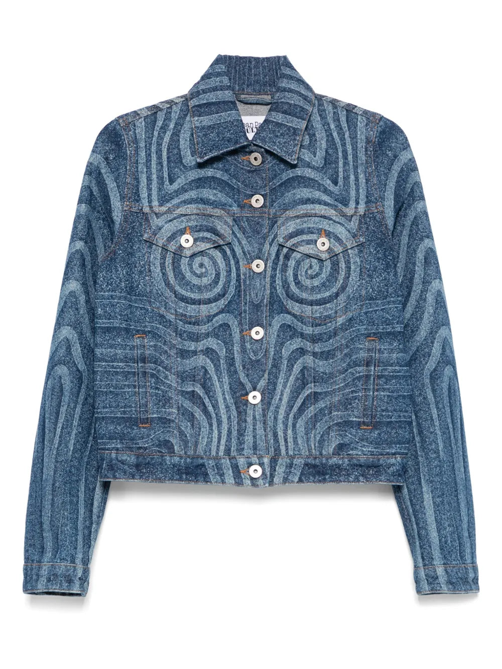 Spiral-Print Denim Jacket