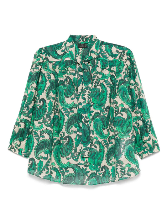 Paisley-Print Blouse