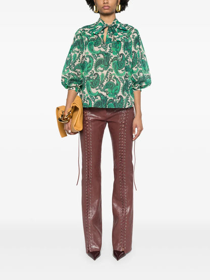 Paisley-Print Blouse