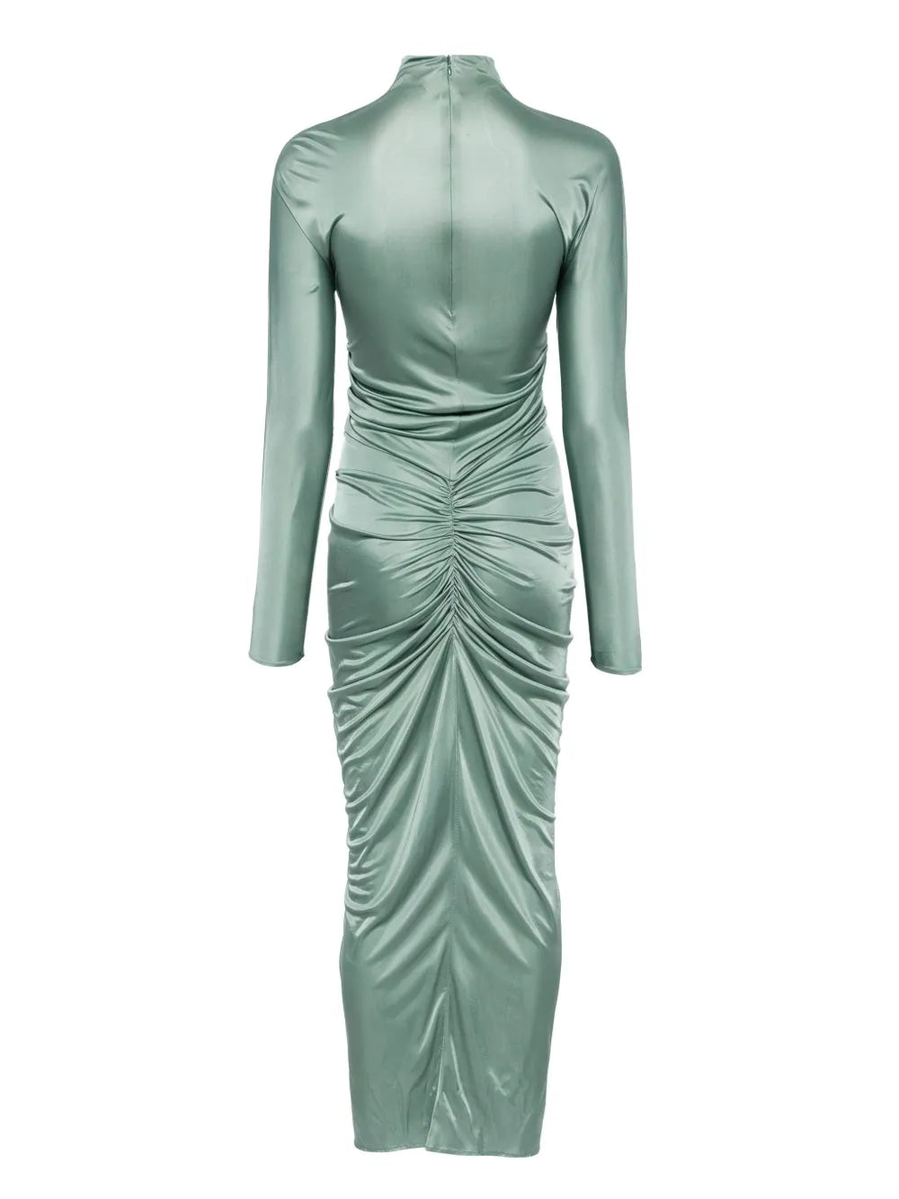 Ruched Mock-Neck Maxi Dress