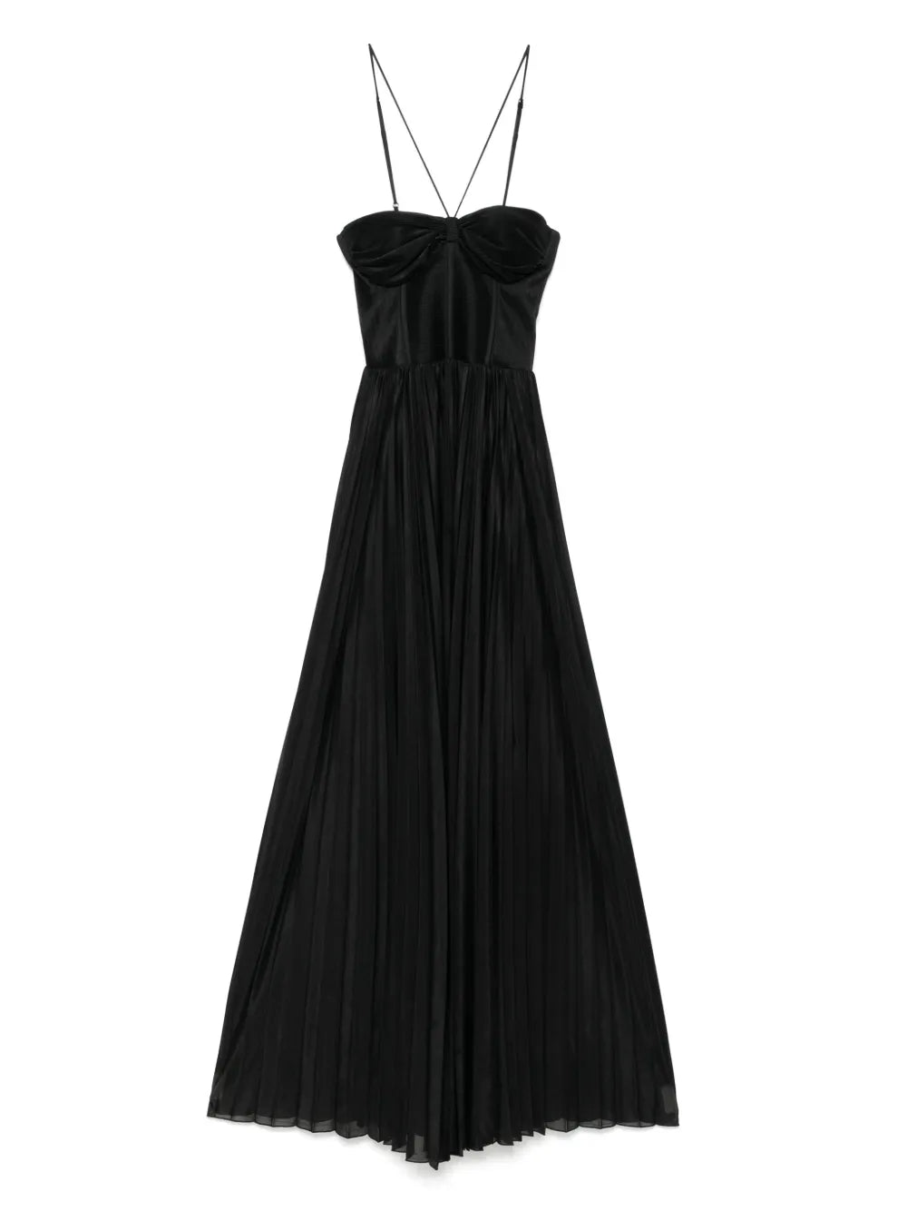Bustier Pleated Maxi Dress
