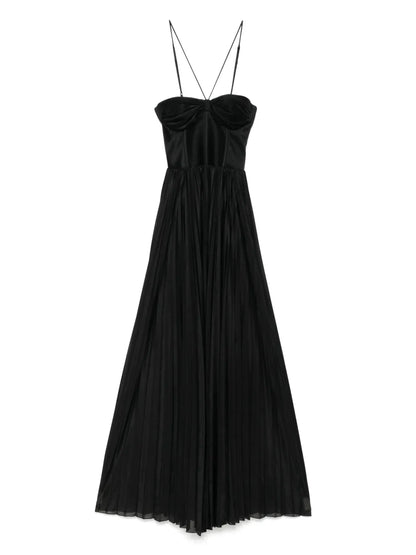 Bustier Pleated Maxi Dress